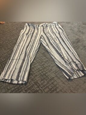 Men's Casual Striped Jogger Pants — Black and White